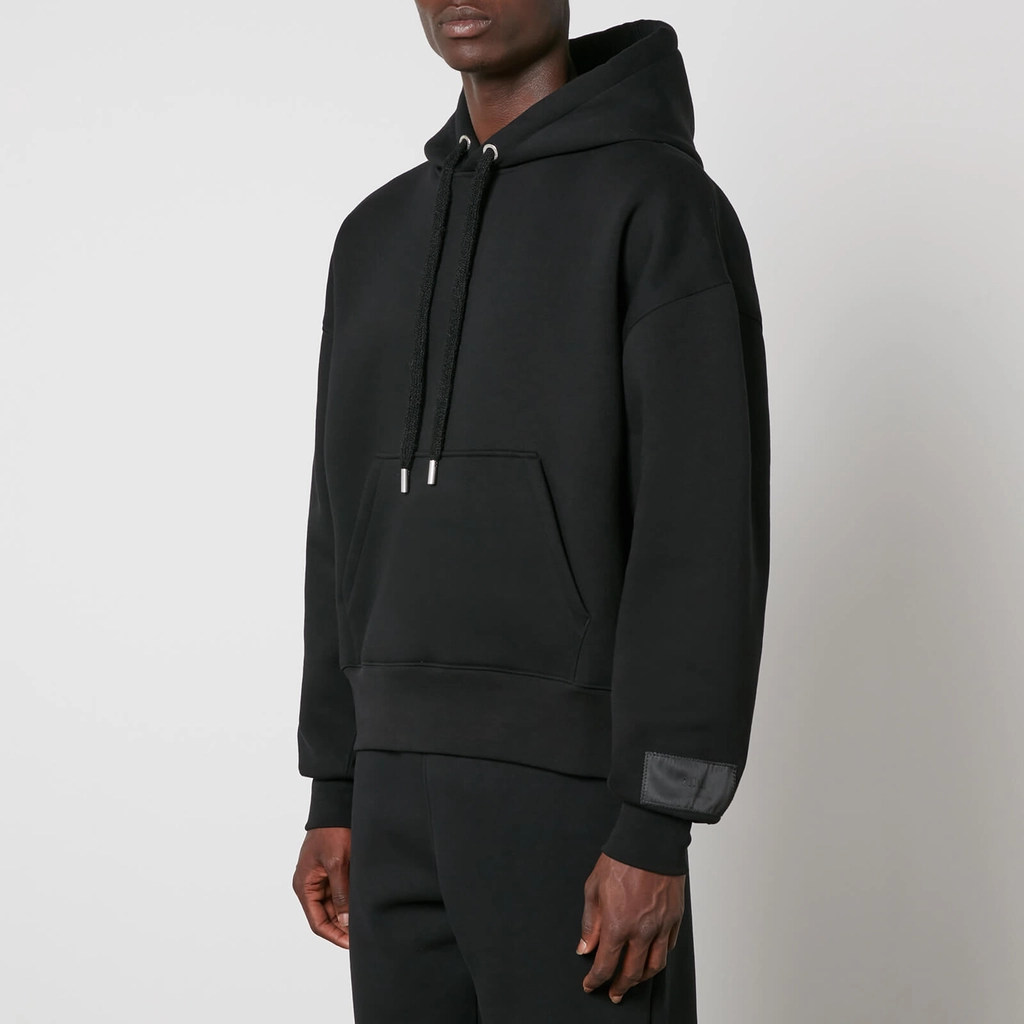 AMI Paris Tonal Logo Cotton-Jersey Hoodie - S